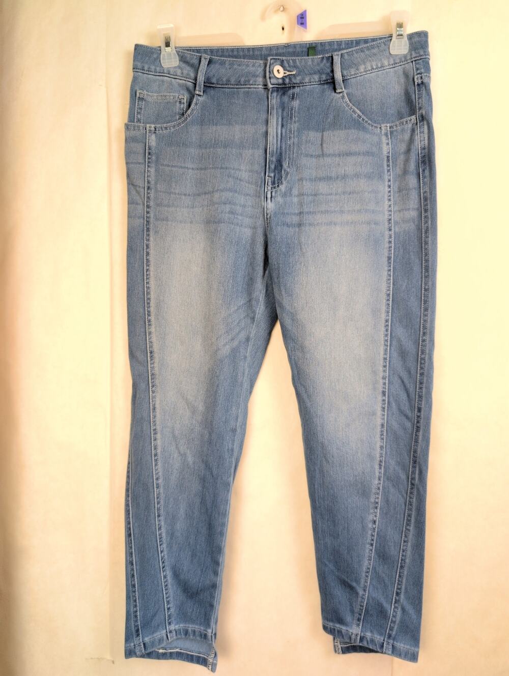 Halara vertical seam flex denim ankle blue jeans Size L Petite Casual Stretch